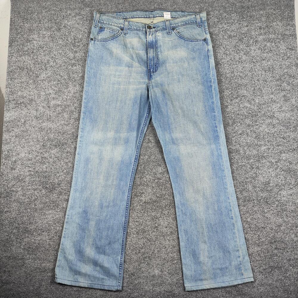 Levis Austin Jean Jeans Mens 38x33 Light Wash Blue Relaxed Bootcut Denim Pants